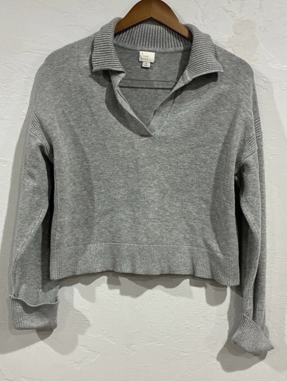 A New Day Collared Knit Cropped Pullover Sweater Size Medium